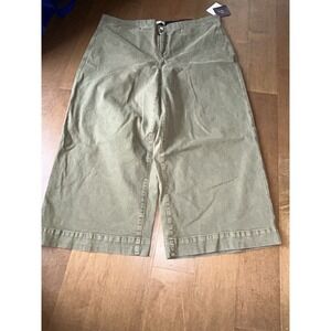 Ava & Viv Women High-Rise Stretch Wide Leg Jeans  Lovely Olive Green Plus Sz 22